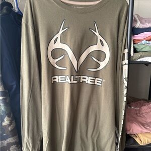 Realtree Olive Green Long Sleeve Logo Tee XXL